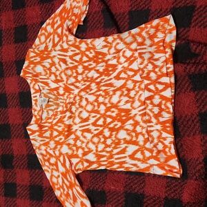 Orange print blouse
